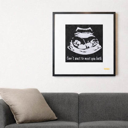 Custom Baby Ultrasound Embroidery Art | Back&White