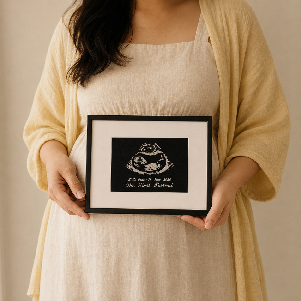 Custom Baby Ultrasound Embroidery Art | Back&White