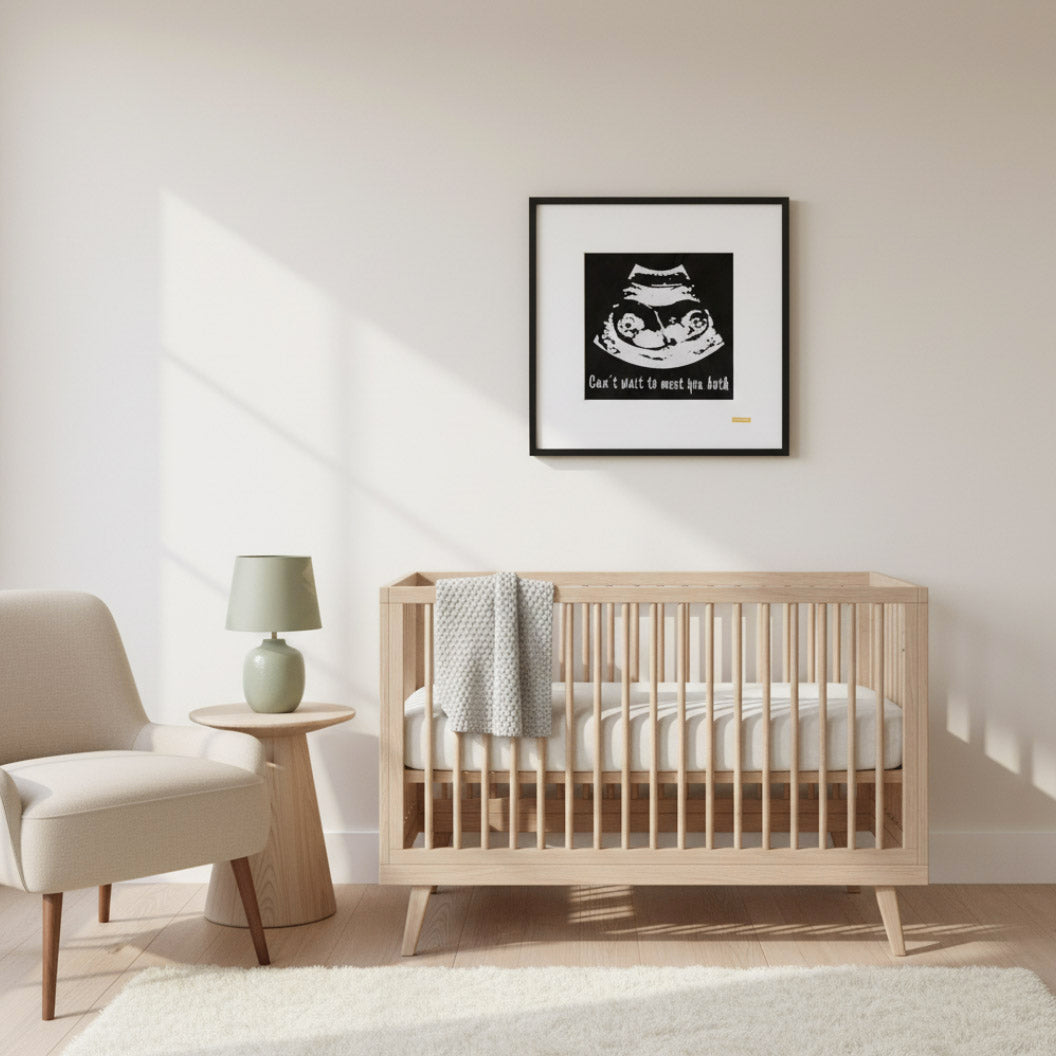 Custom Baby Ultrasound Embroidery Art | Back&White