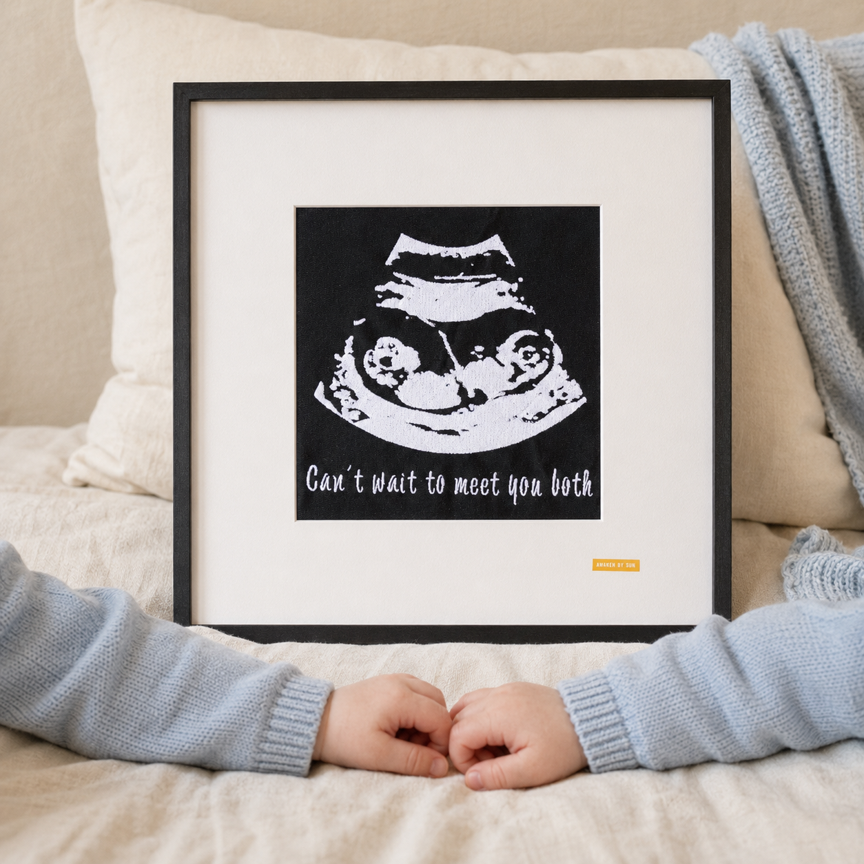 Custom Baby Ultrasound Embroidery Art | Back&White